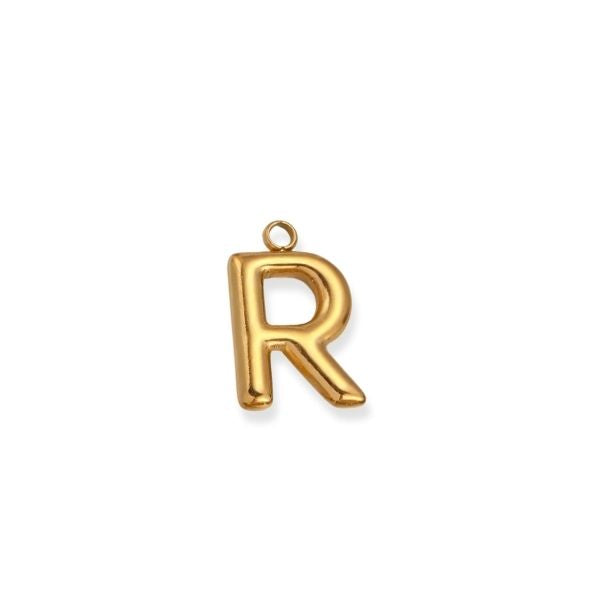 r - bubble Letters - Latch and Lock Single Gold Charm - By barney ...